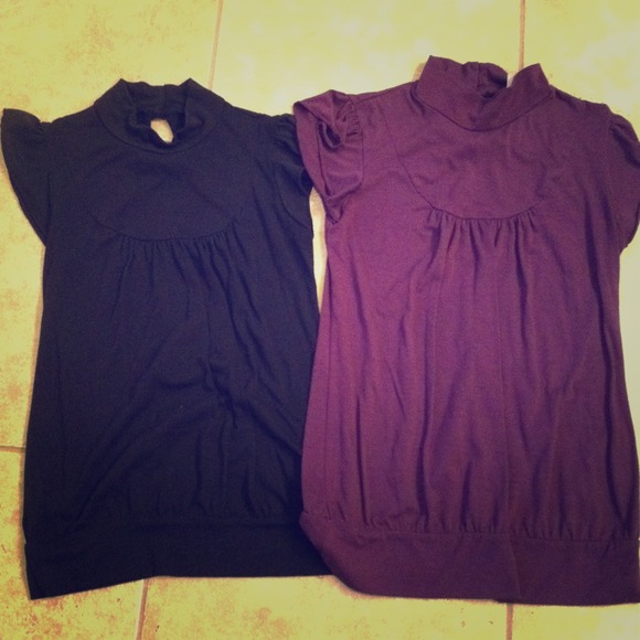SOLD IN BUNDLE!! Black and Purple Kiwi tops