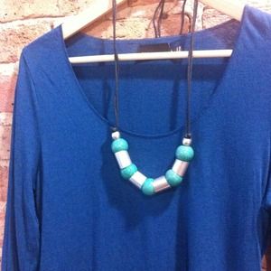 Anthropologie Jewelry - SOLD Silver/Turquoise on Black Cord Anthropologie Jewelry - SOLD Silver/Turquoise on Black Cord