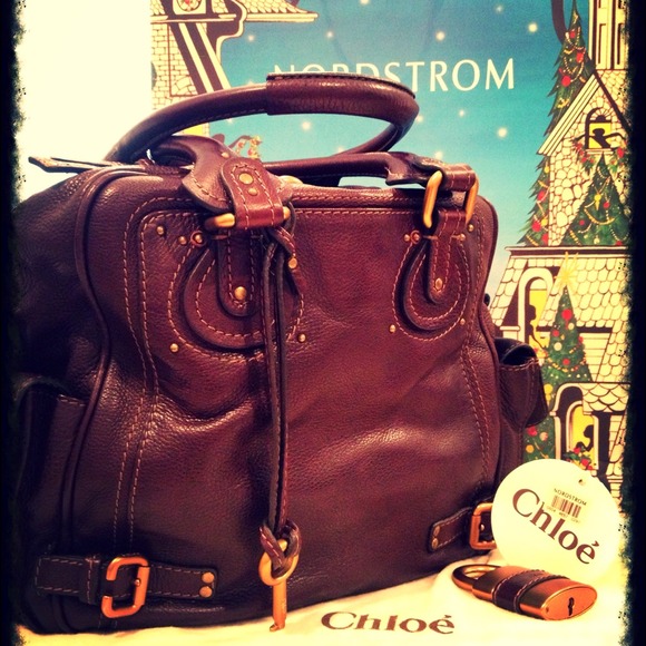 Auth Chloe chocolate carryall