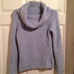 Baby Blue Boucle Cowl Neck Sweater