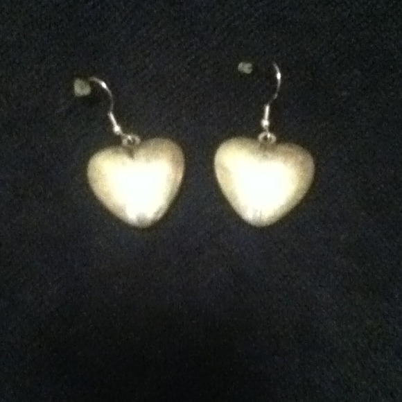 Silver heart earrings