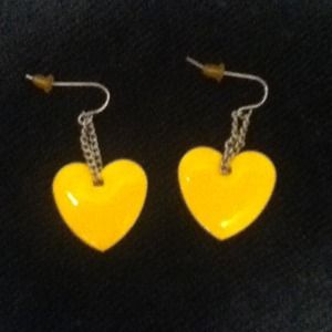 Yellow heart earrings