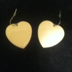 White heart earrings