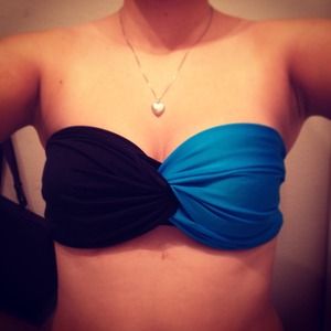 Blue and black swimsuit