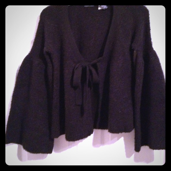 Back Cardigan Sweater with Bell Sleeves
