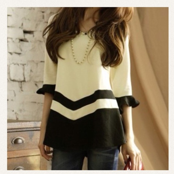 Black and white blouse