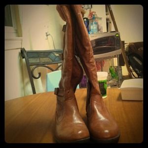 Faux fur riding boots