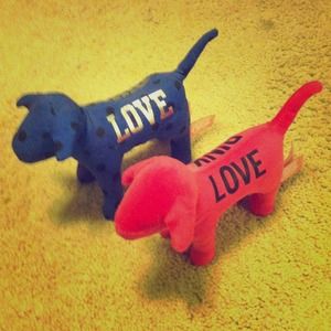 Pair of Victoria's Secret Pink dogs