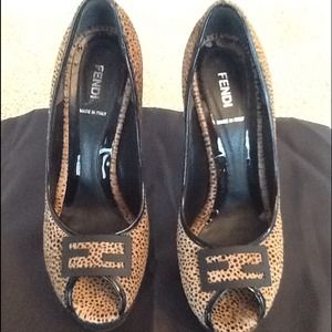 FENDY Calf Hair Platform Pump