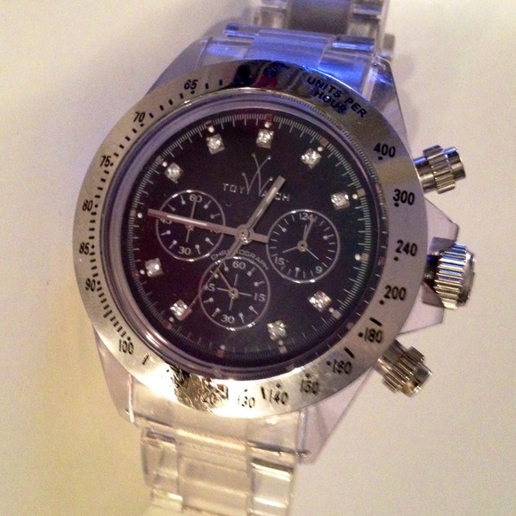 ❌Sold❌ToyWatch Black Mother-of-Pearl & Swarovski