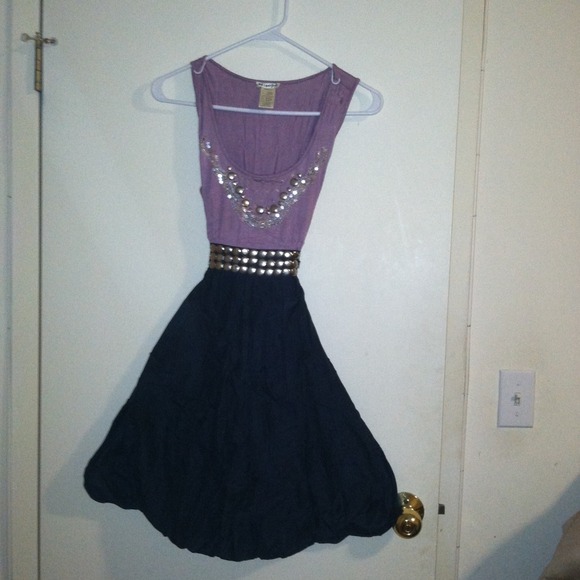 SOLD Purple and navy blue dress with sparkle.