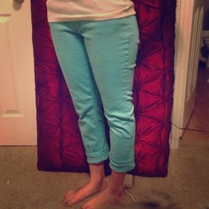 Turquoise jeans