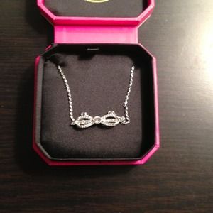 Juicy Couture pave bow necklace