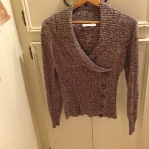 Brown tweed looking sweater.