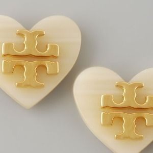 Tory burch heart studd earrings