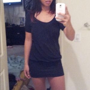 Black shirt mini dress