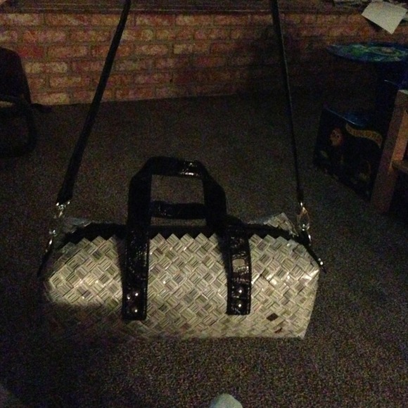 Recycled barcode made purse.