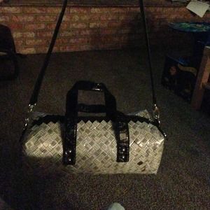 Recycled barcode made purse.