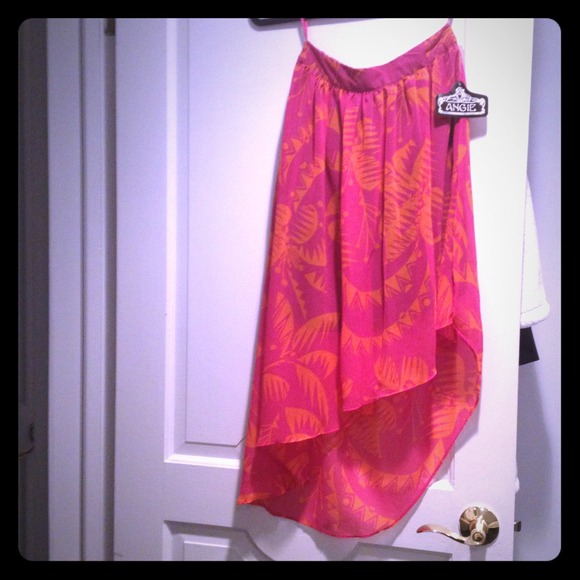 High lo sideways skirt.