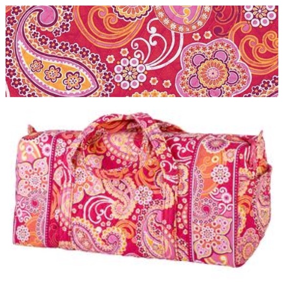 Vera Bradley Large Duffel in Raspberry Fizz