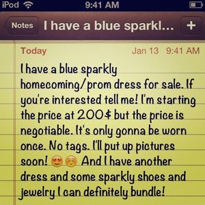 A blue prom/homecoming dress! 😄