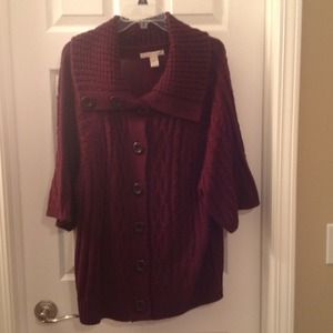 Maroon cable knit sweater