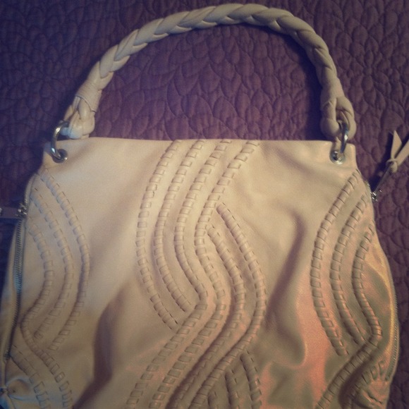 Designer inspired light pink handbag
