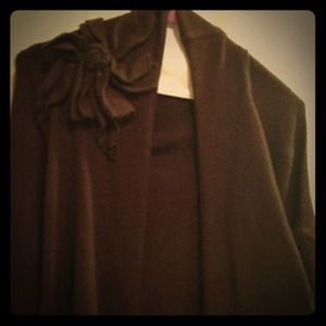 Brown rayon/angora blend shrug