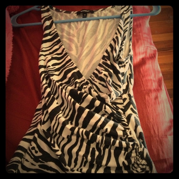 Express dress tank zebra xs
