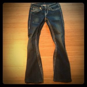 True Religion white stitched jeans