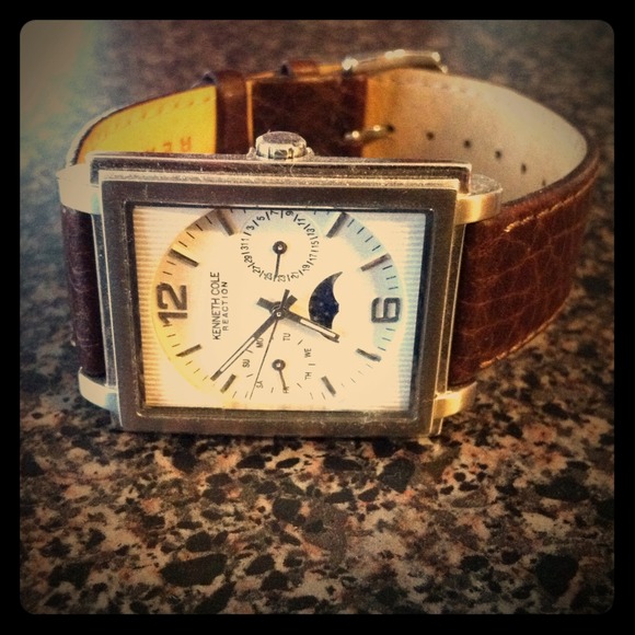 Leather KC men's watch