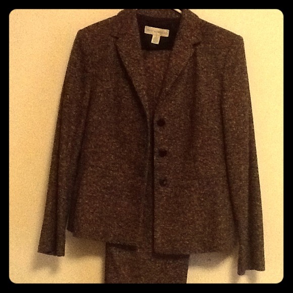 Petite Sophisticate wool blend pants suit