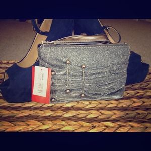 Brand new Sparkly charcoal black clutch