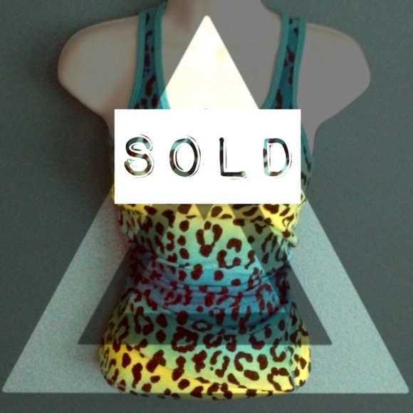 Ombré cheetah razorback tank