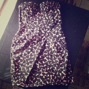 H&M Bustier dress with Black and Pink Heart Print