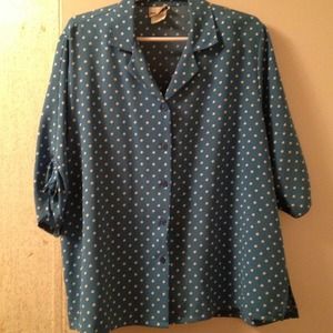 Blue polka dot blouse