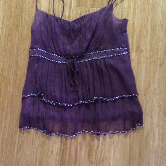 Plum colored spaghetti strap blouse - Picture 1 of 2