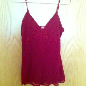 Red sheer tank top
