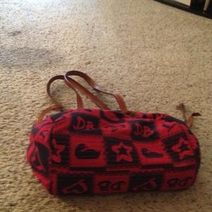 Red and black purse