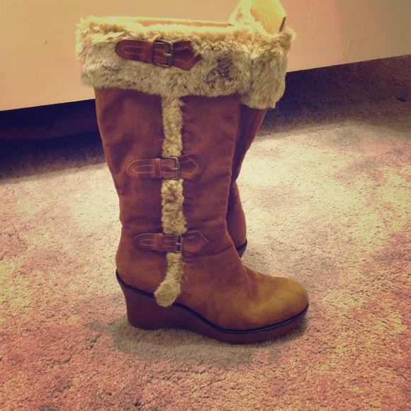 Below the knee wedge boots size 8.5