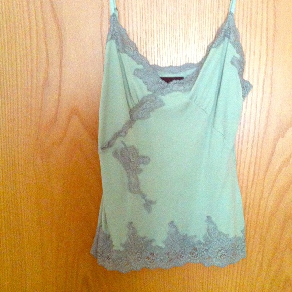 Sheer mint green tank top