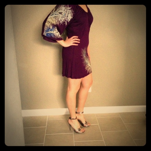 REDUCED!! Super sexy purple peacock dress sz S