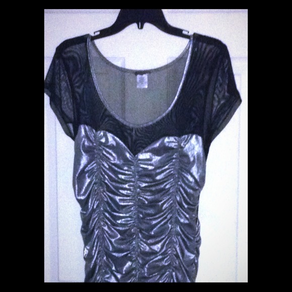 Silver and black dress. Sheer back.
