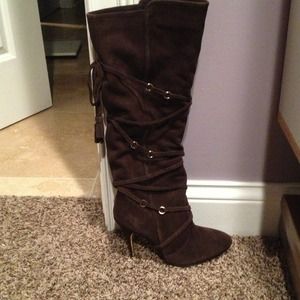 Colin Stuart! Brown knee high boots