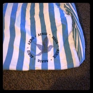 Aerie blue striped duffle bag
