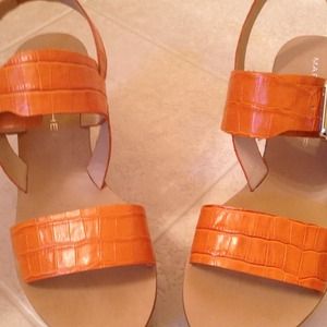 *****SOLD****Orange platform wedge sandal