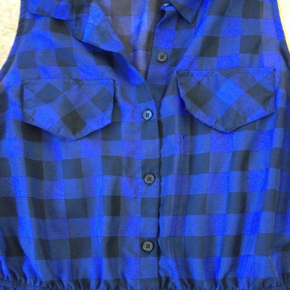 💚Traded w/@aselvi💚Black and blue shirt dress - Picture 2 of 4