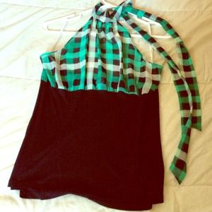 Sheer green and black holter.