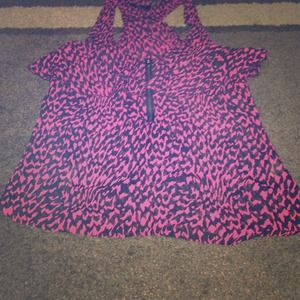 Pink leopard tank top