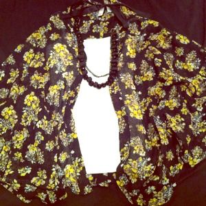 *SOLD*Bundle-Sheer Yellow & Black Pancho